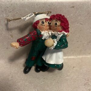 Vintage Raggedy Ann and Andy Christmas Ornament 1998